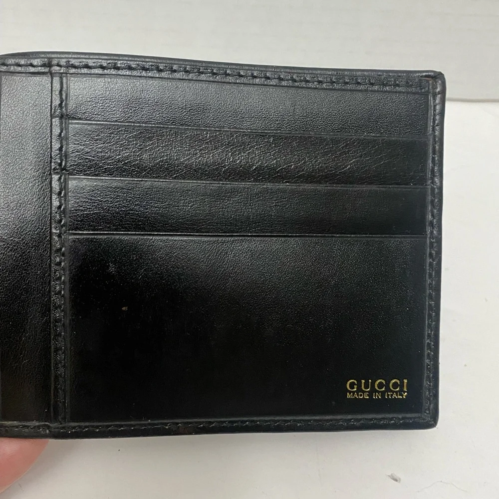 Gucci Black Smooth Leather Bi-Fold Wallet